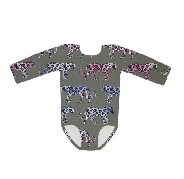 Bodystocking panter figuren grijs