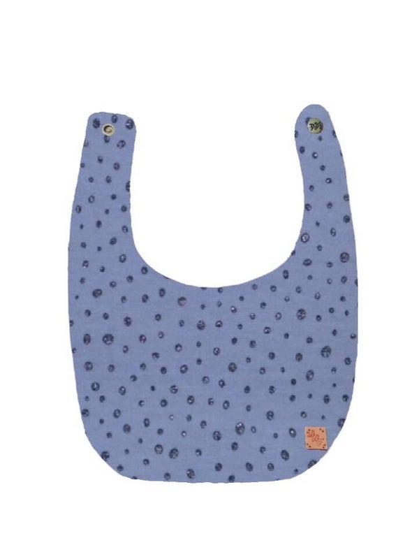 Slabbetje dot glitter blauw