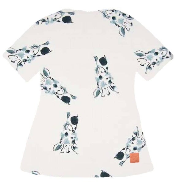 A-line jurk giraf blauw korte mouw