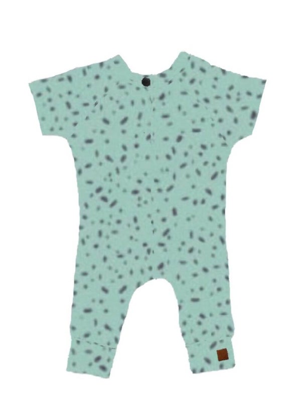 Prematuur Onesie spikkel groen korte mouw