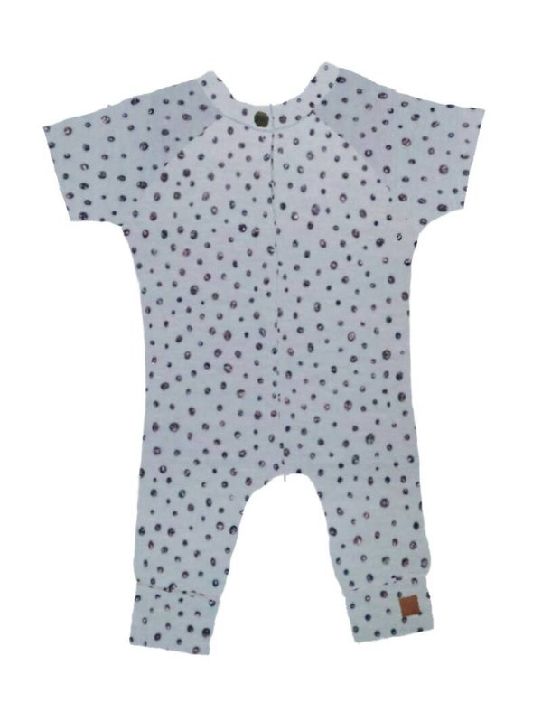 Onesie dot glitter grijs korte mouw