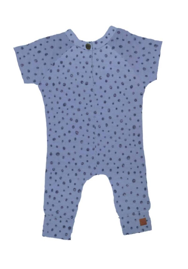 Onesie dot glitter blauw korte mouw