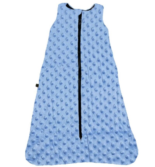 Slaapzak voor spreid-/ gips broek minky blauw