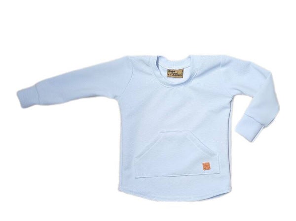 Shirt met zak rib baby blauw