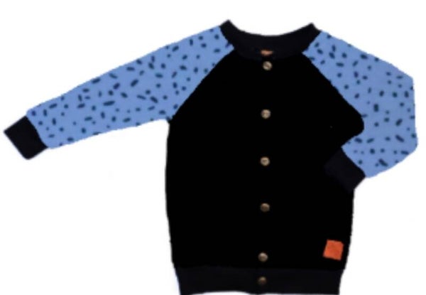 Vest Zwart met Spikkel Blauw