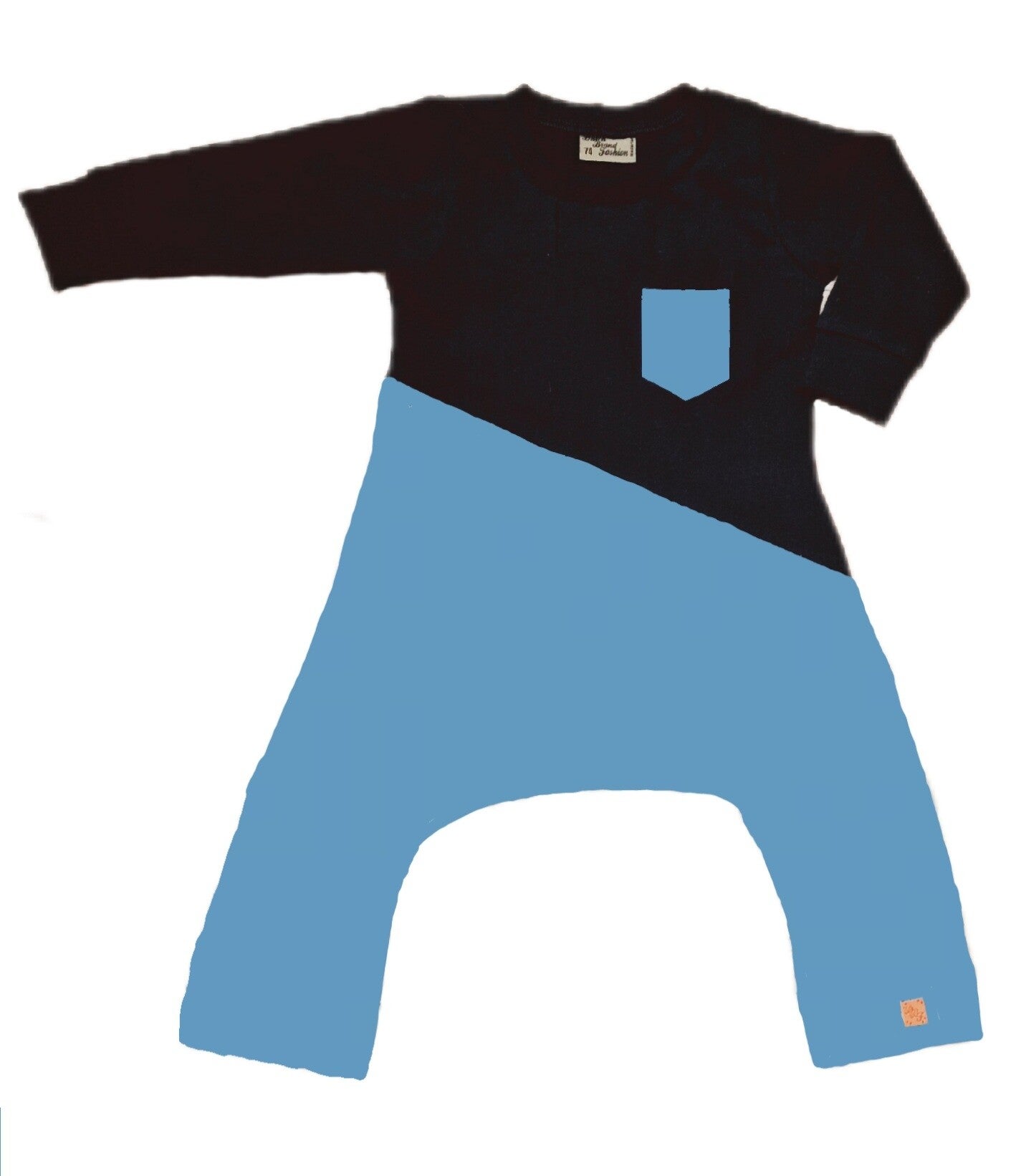 Onesie spreid/ gips/ pavlik zwart met blauw