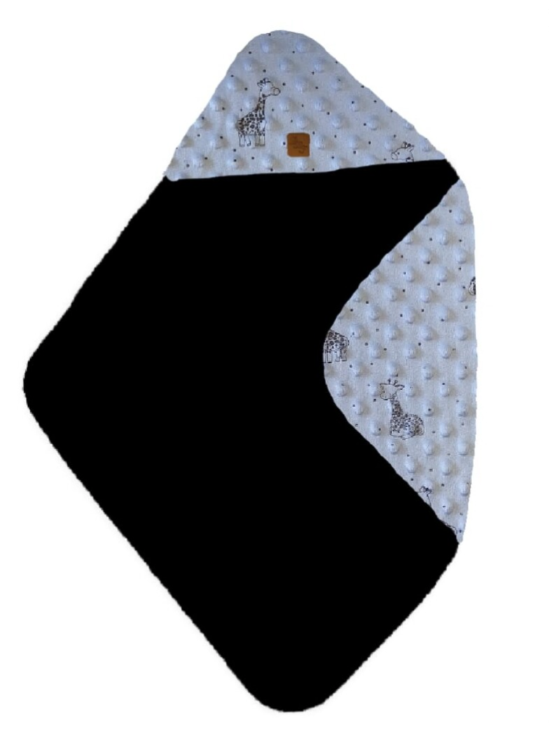 Badcape minky giraf blauw