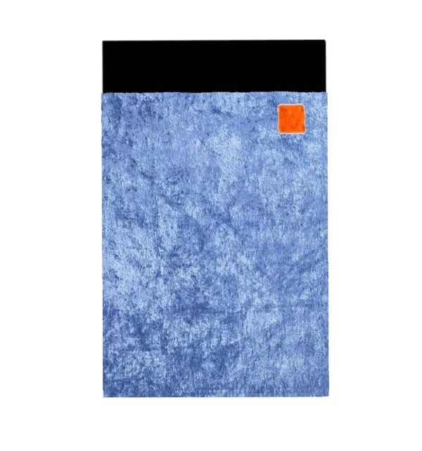 Deken velours jeansblauw