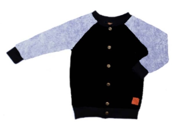 Vest zwart met Velours Lila