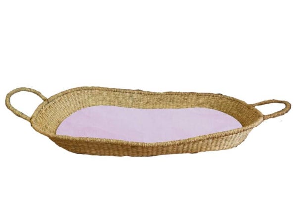 Hoes voor aankleedmand velours roze