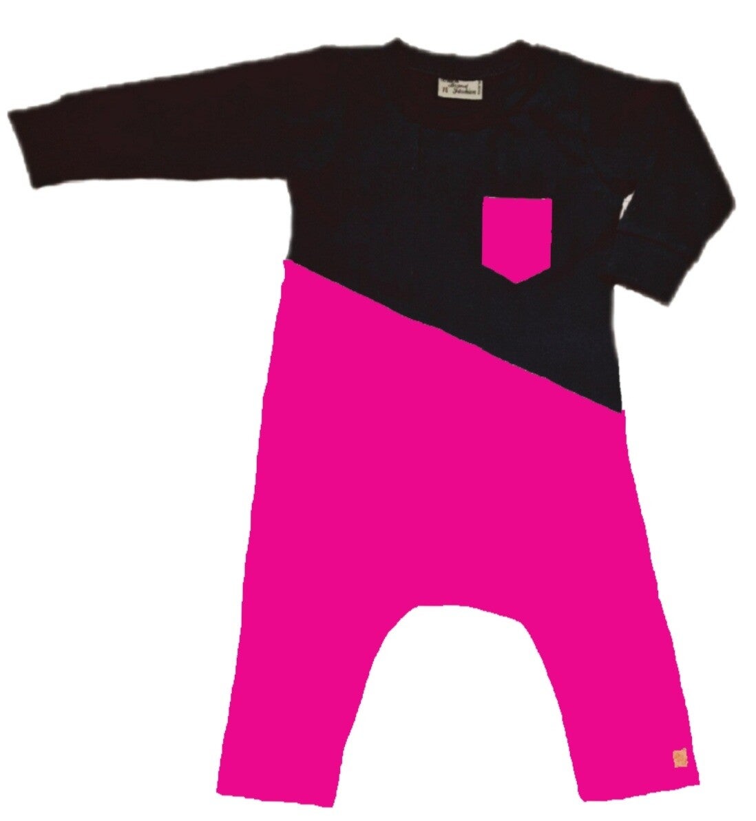 Prematuur onesie zwart fuchsia