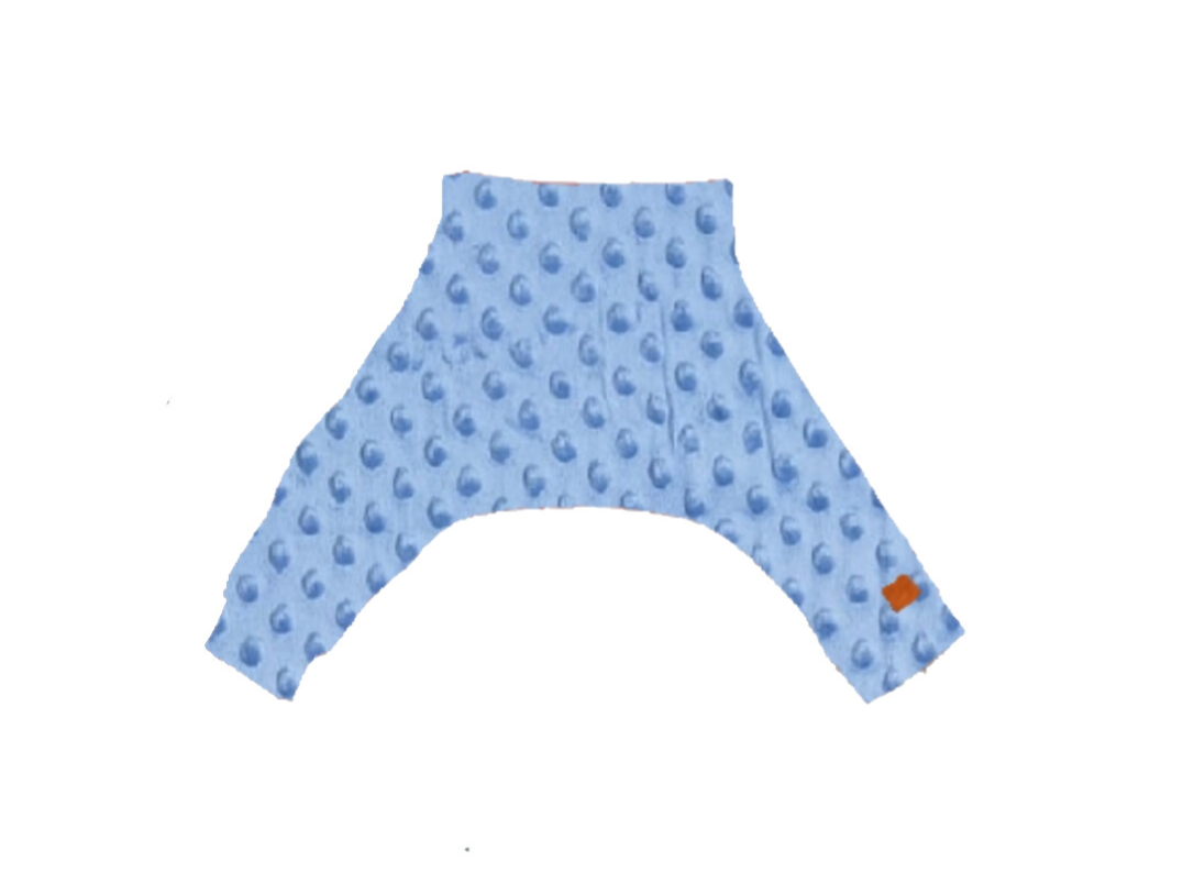 Spreidbroek minky blauw