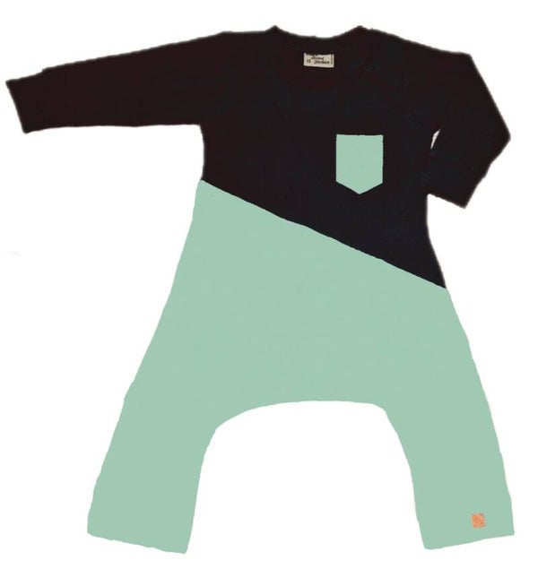 Onesie spreid/ gips/ pavlik zwart mint