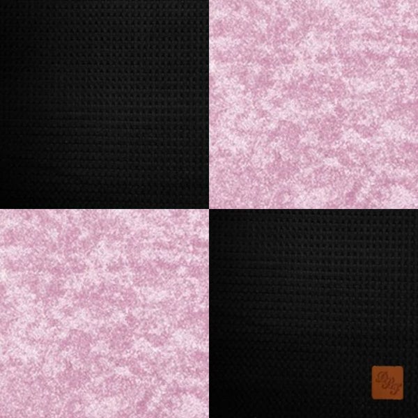 Boxkleed zwart met velours baby roze