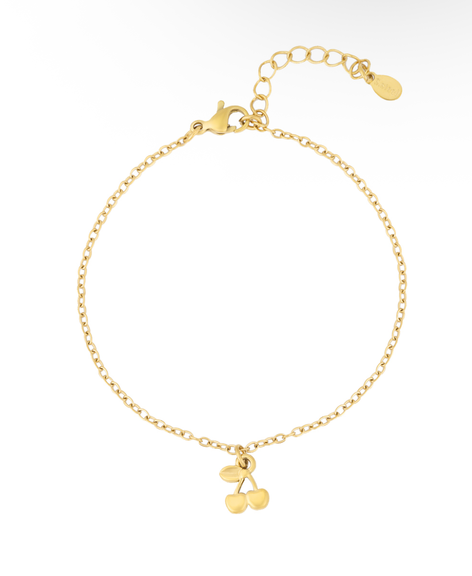 Cherry armband goud