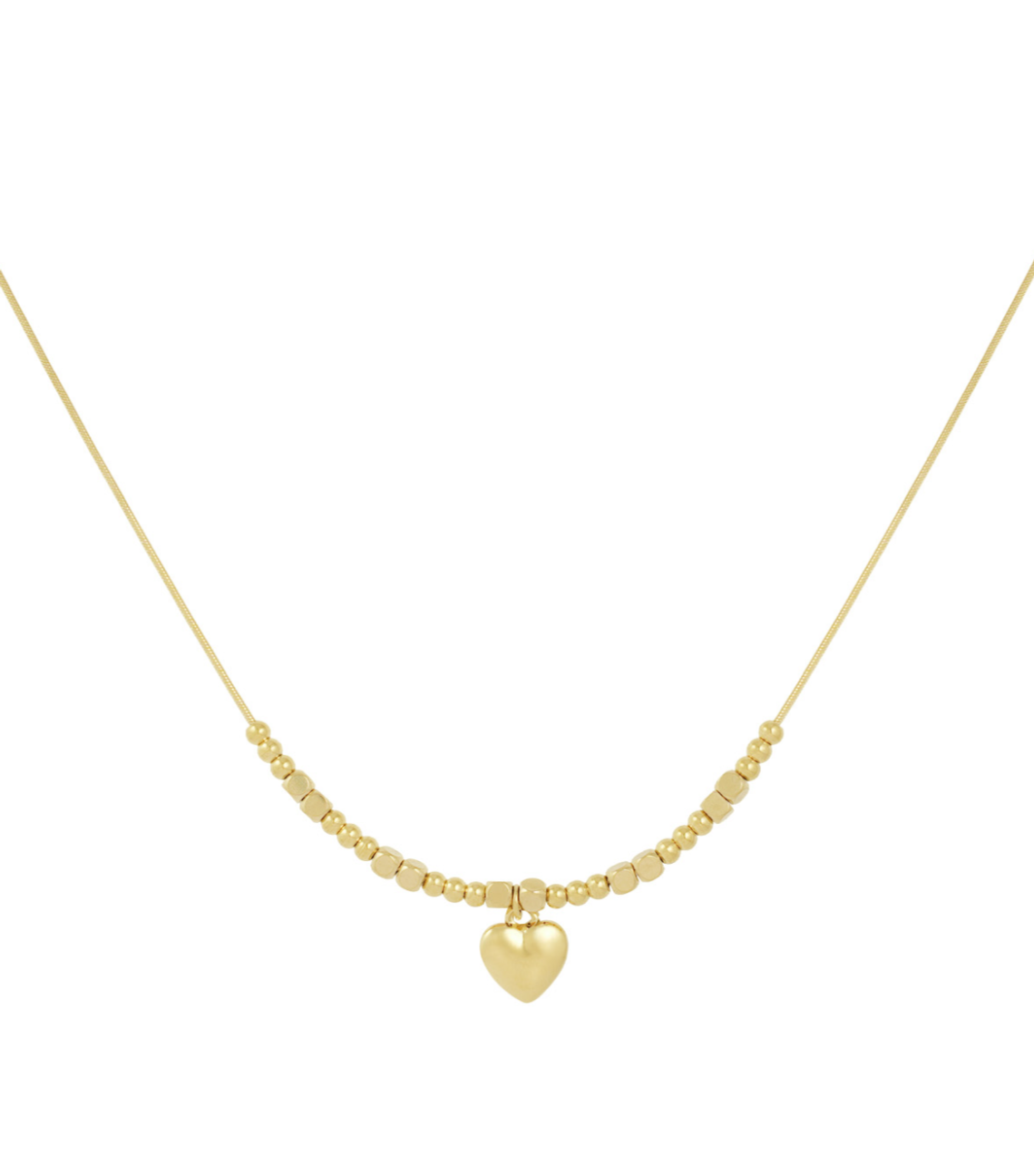 Beaded heart ketting
