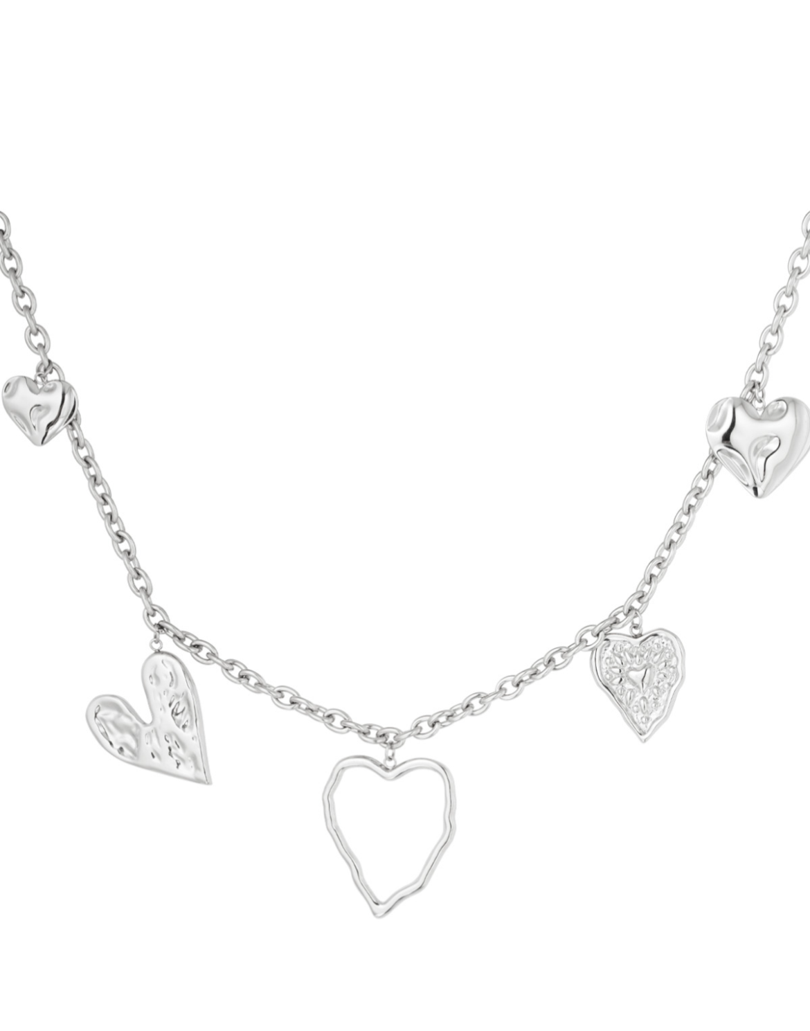 Heartful statement ketting zilver