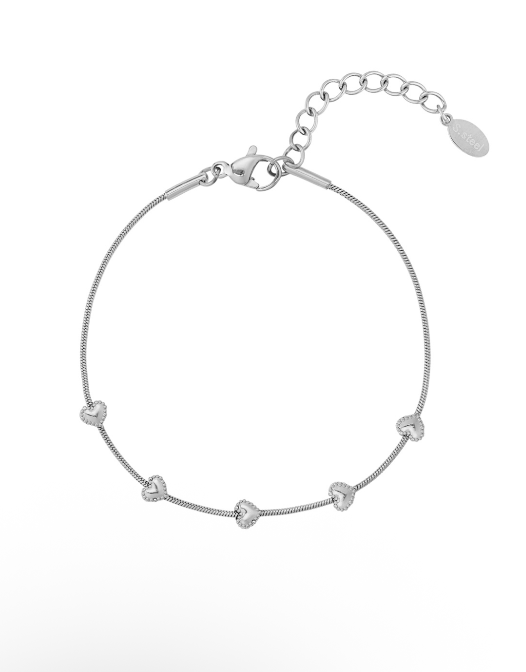 Hartrij armband zilver