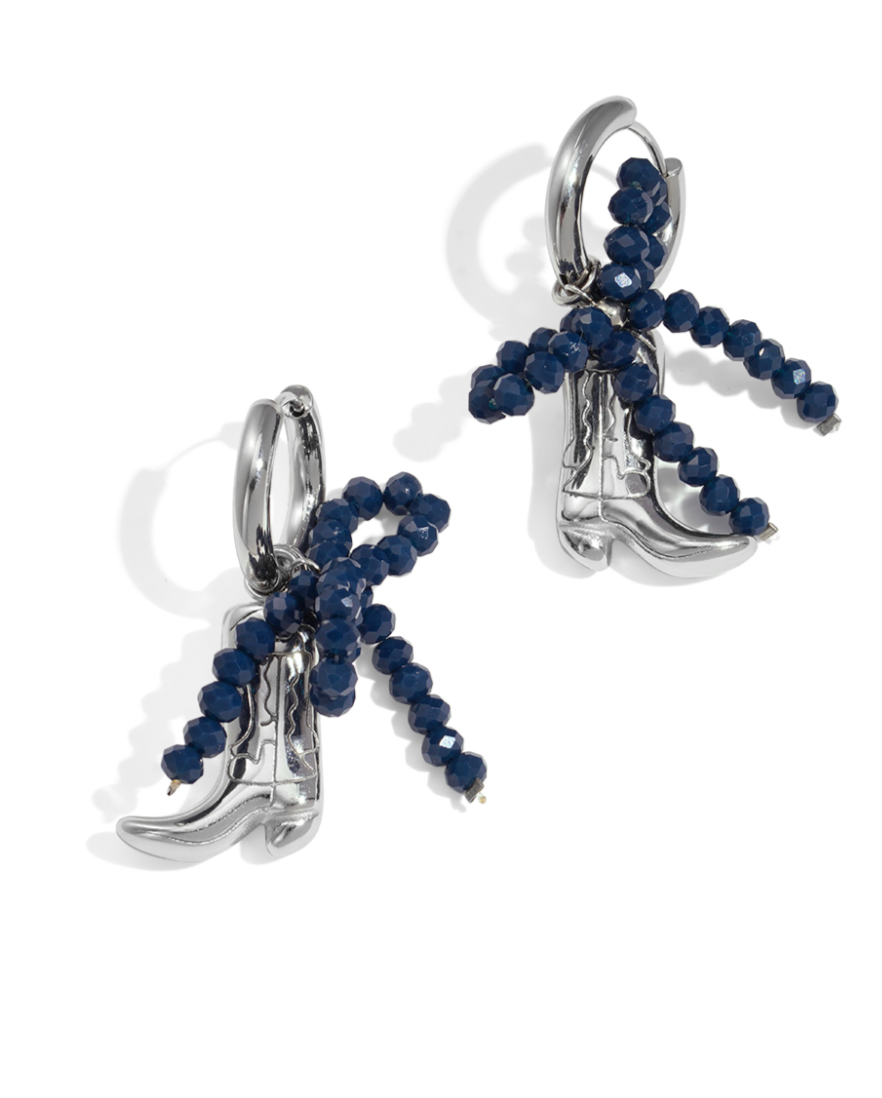 Trendy cowgirl oorbellen zilver