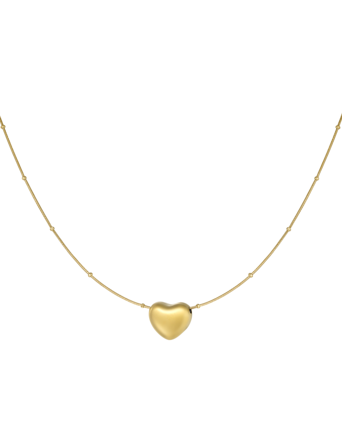 Soft heart ketting goud