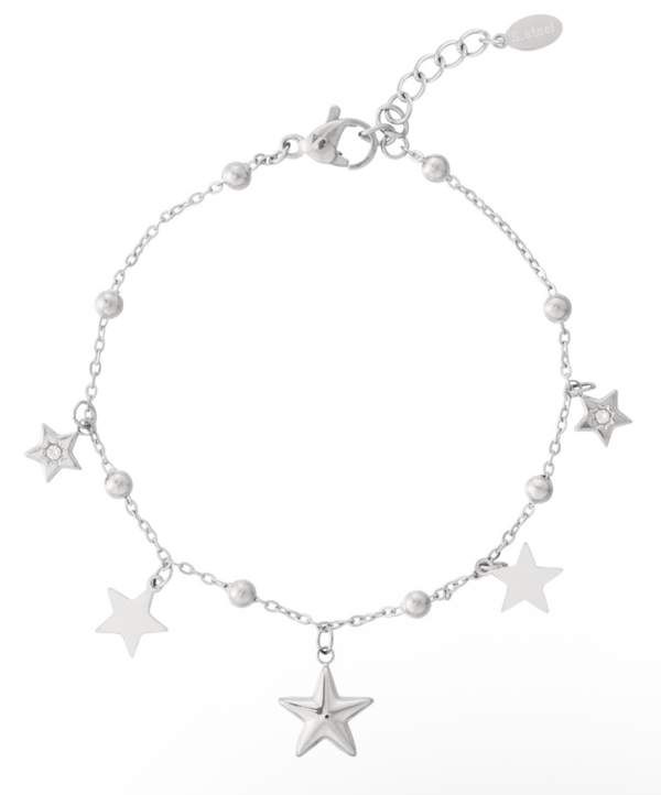 Star charm armband zilver