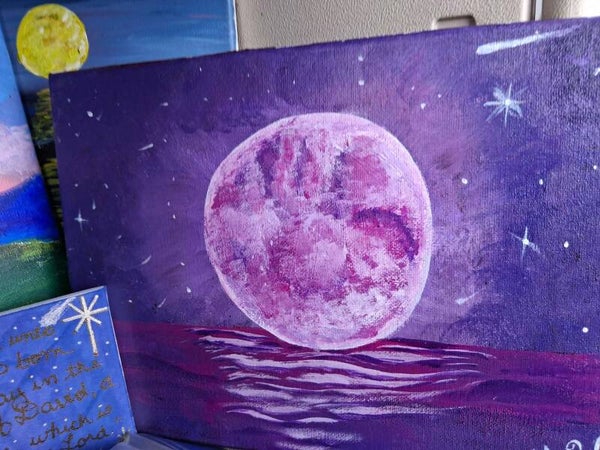 June Strawberry Moon Painting