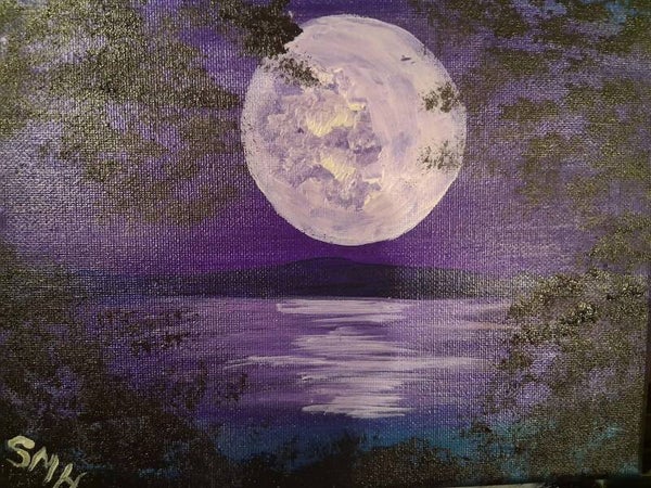 Mysterious Moonlight - Acrylic Painting