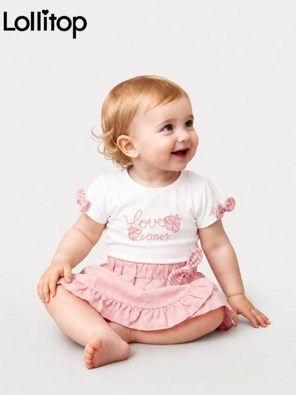 Baby setje shirt met rokje roze