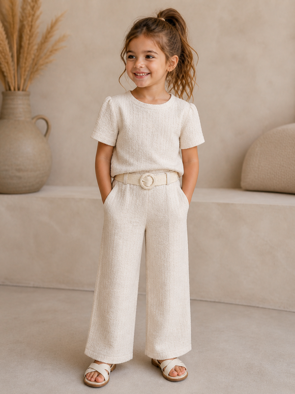 Meisjes set beige