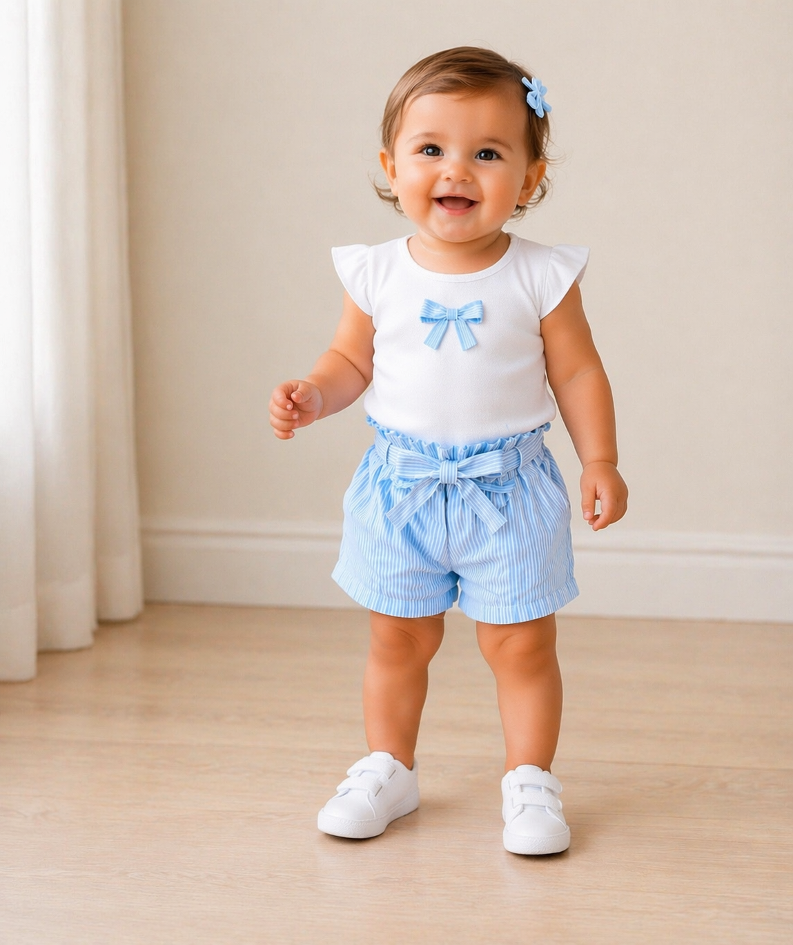 Meisje zomer setje blauw