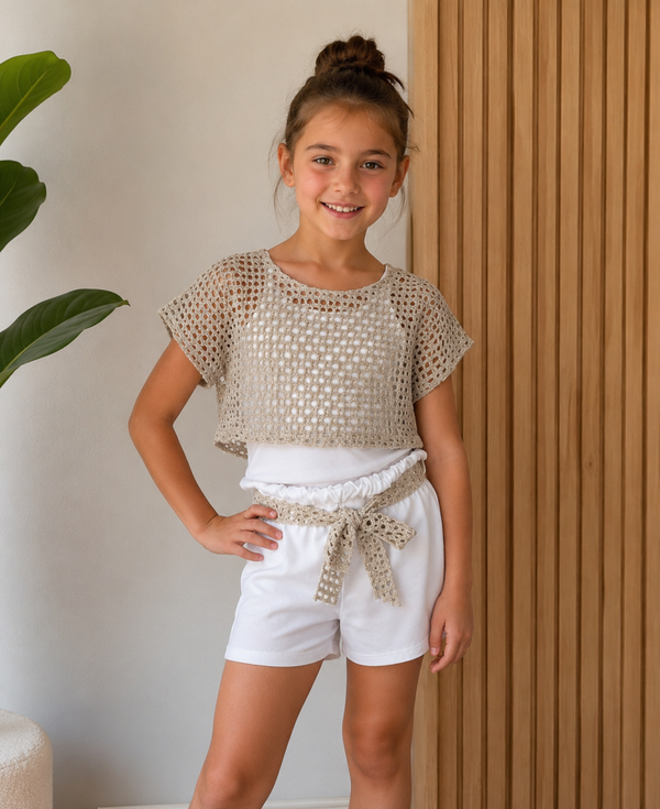 Meisjes setje beige