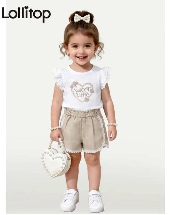 Meisjes setje sweet little beige