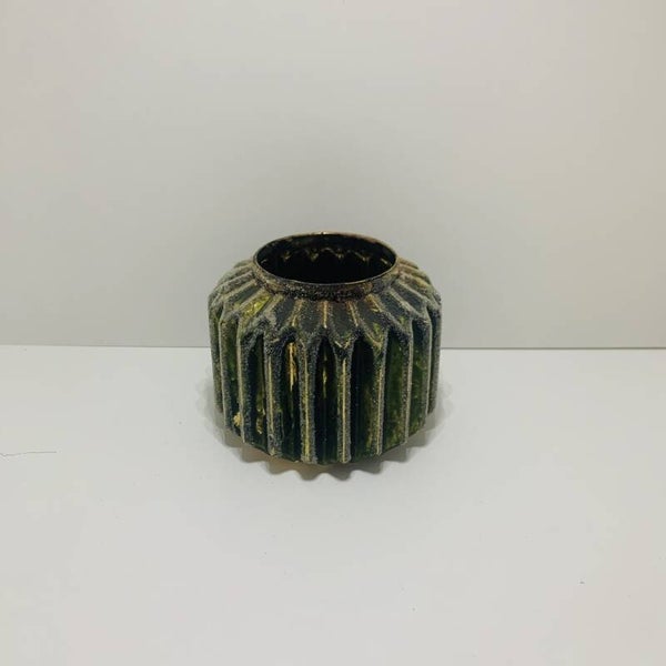 THEELICHT glas antiek groen