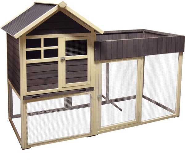 FLGO KIPPENHOK MET REN PIXY COUNTRY Bruin 199,5x93x146CM