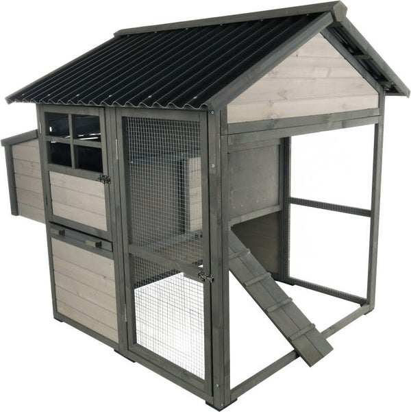 FLGO Kippenhok Zivo Cottage Grijs 328cm L x 113cm B x 121cm H