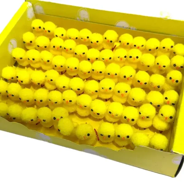 Klein geel kuiken pluche, 3 stuks