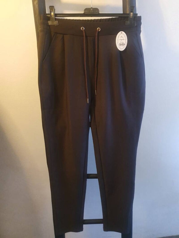 Comfort broek bruin met koordjes