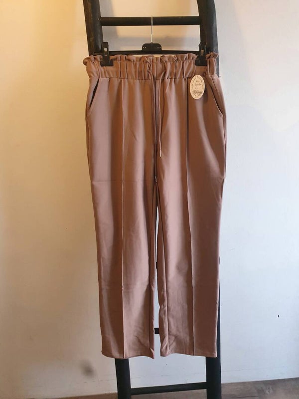 Comfort broek leafless tree met siernaad over de been
