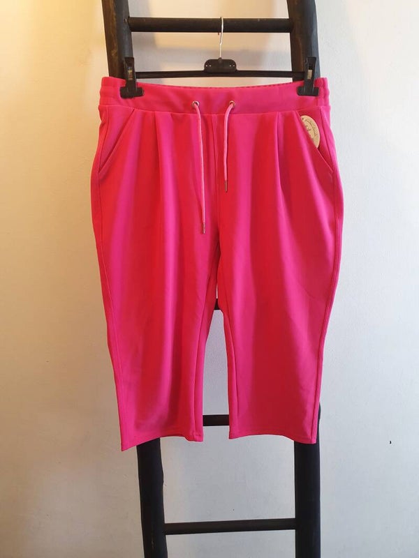 Comfort capri met koordjes roze