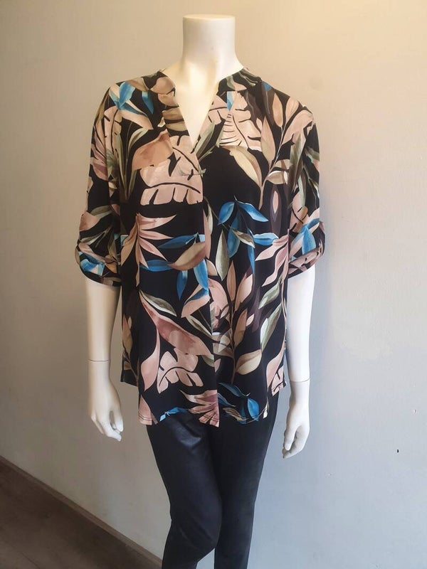 Travelstof top met print 1