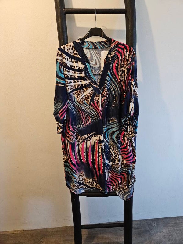 Travelstof tuniek met print
