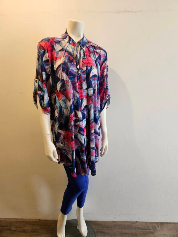 Magna tuniek C-2121 roze/blauw