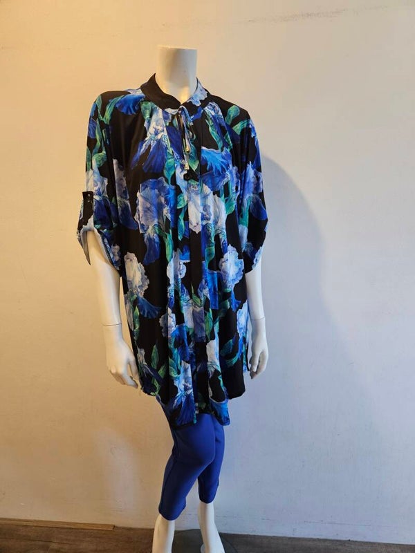 Magna tuniek C-2121 zwart/blauw