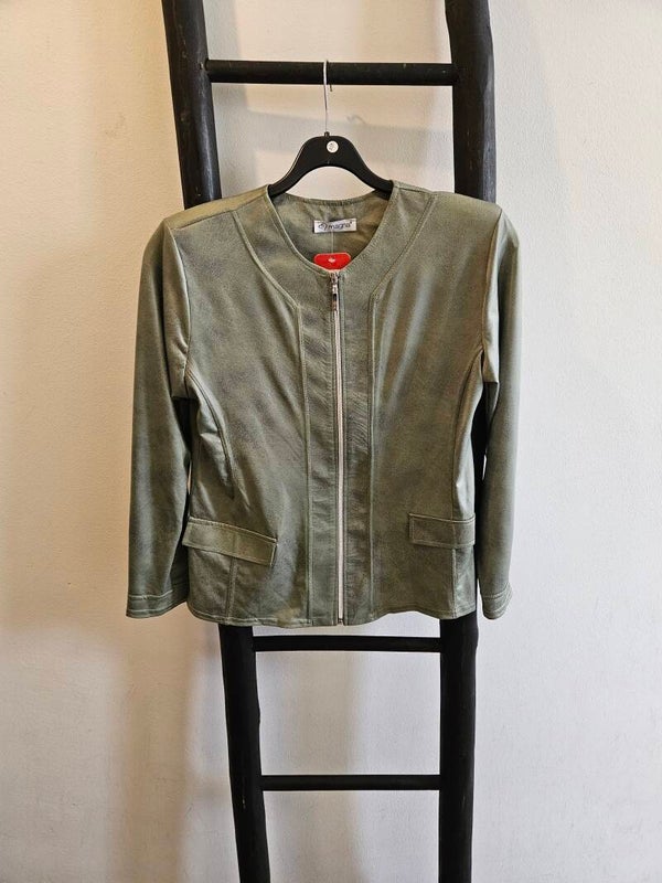 Magna leatherlook jasje Kaki