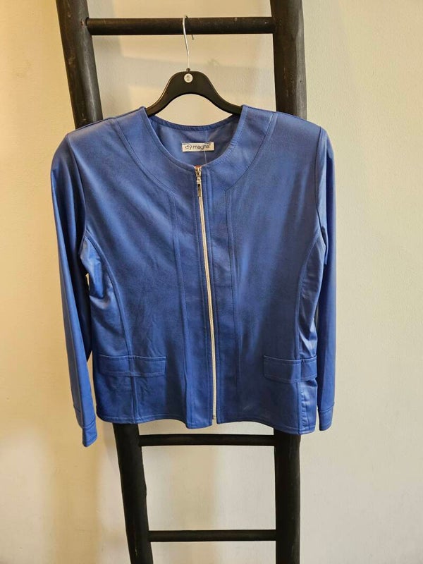 Magna leatherlook jasje light blue