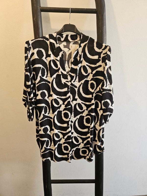 Travelstof top met print 16