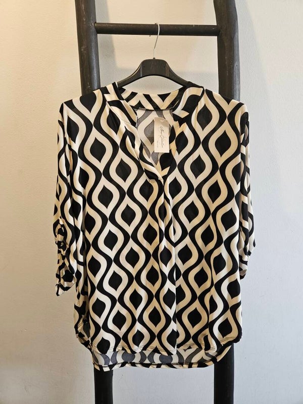 Travelstof top met print 11