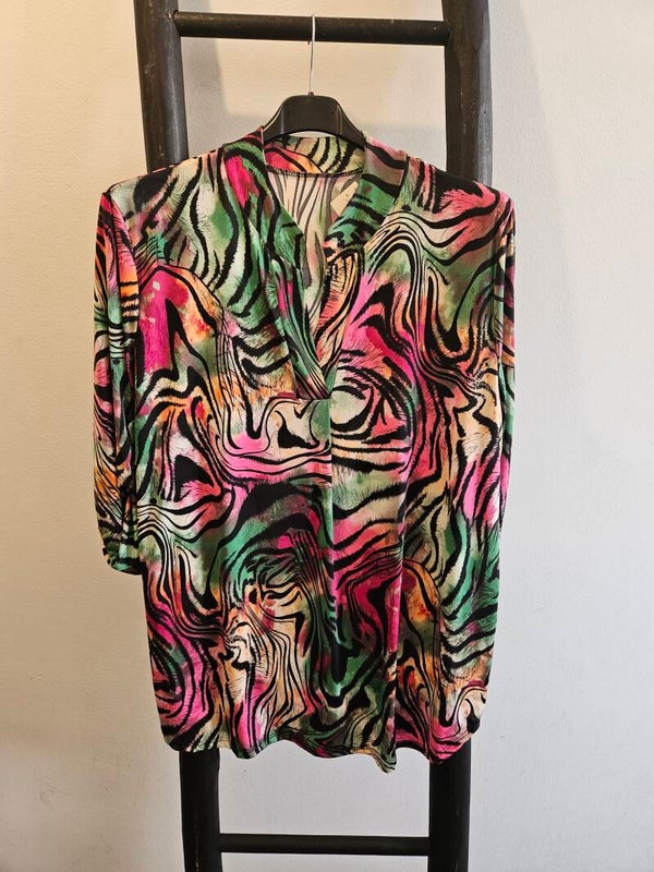 Travelstof top met print 10