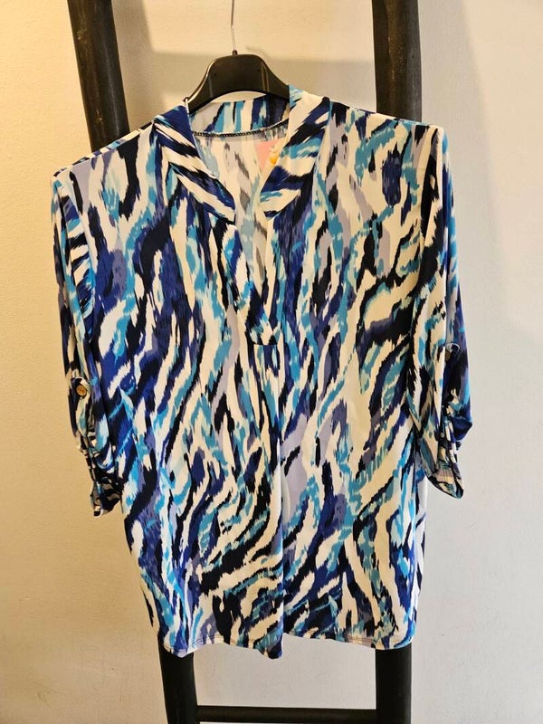 Travelstof top met print 20