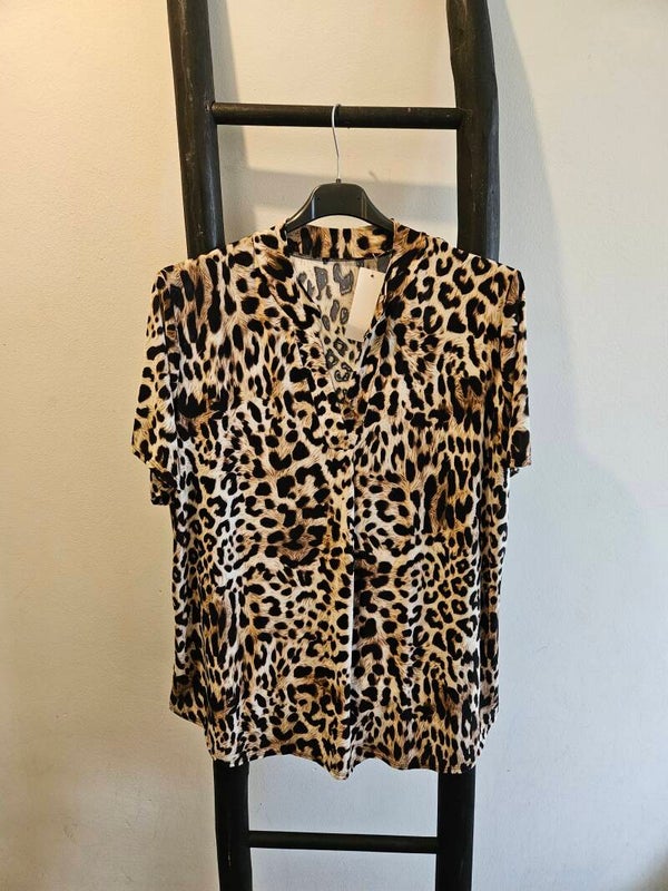 Travelstof top met print 14